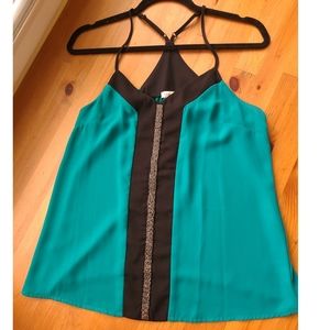 Teal and Black racerback top